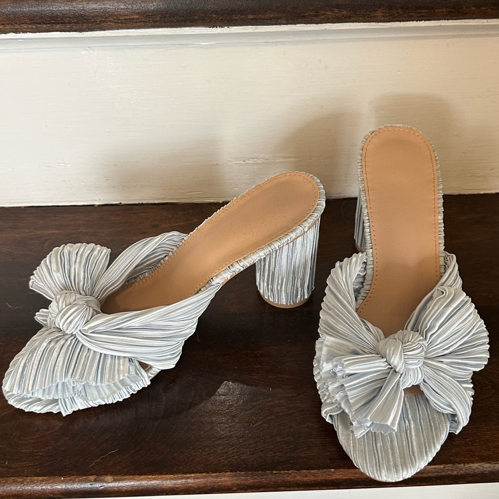 Light Blue Bow Heels